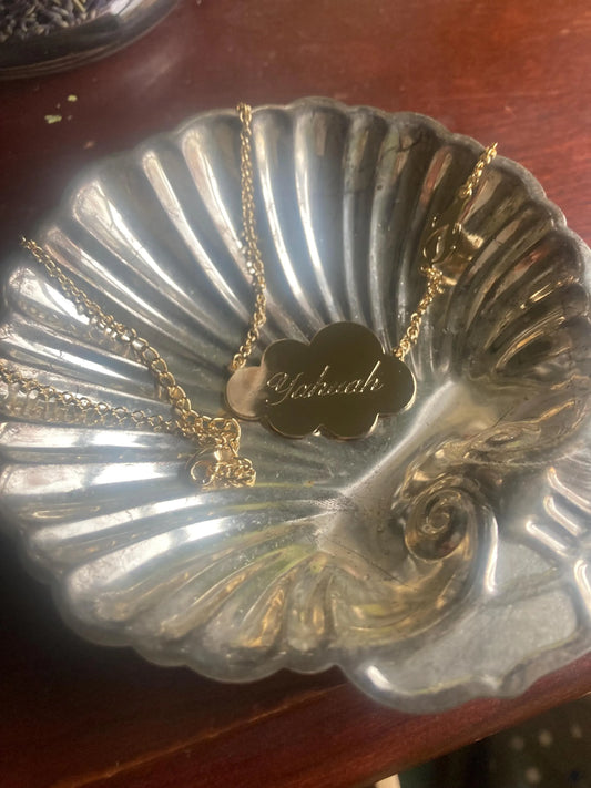 18K Gold Filled Cloud & Flame Necklace | "Yahuah" Exodus 13:21 Jewelry